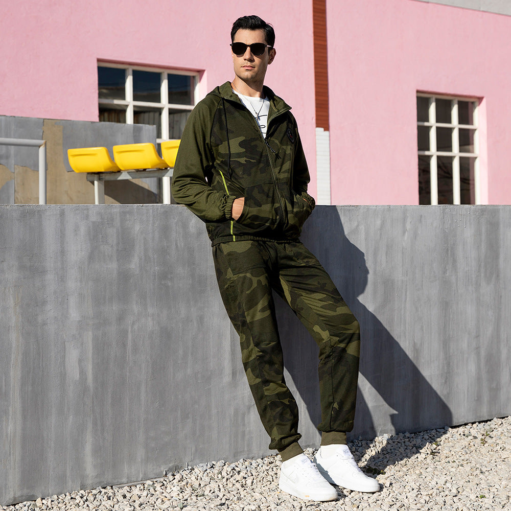 Ensemble de camouflage militaire à capuche et pantalon pour homme Smart Fit | TZ57