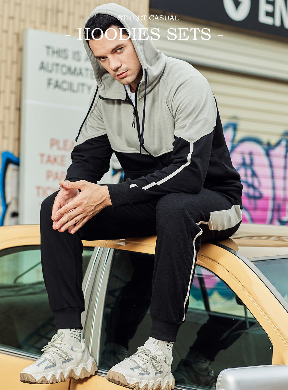 Herren-Trainingsanzug mit Kapuze und Hose, Smart Fit | TZ95