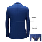 3-teiliger Herrenanzug Slim Fit, karierter Smoking, dunkelblau, Business-Hochzeitskleid, klassisches Herren-Anzug, Jacke, Hose, Weste | 9812-59