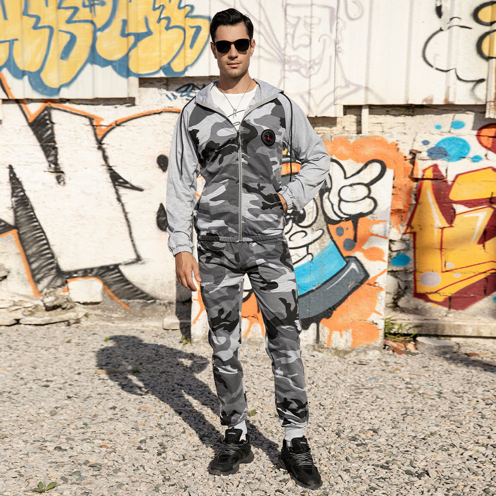 Ensemble de camouflage militaire à capuche et pantalon pour homme Smart Fit | TZ57