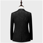Bedruckter 3-teiliger Freizeitanzug für Herren, Smart &amp; Slim Fit, 2 Knöpfe, Kleid | 3002-991