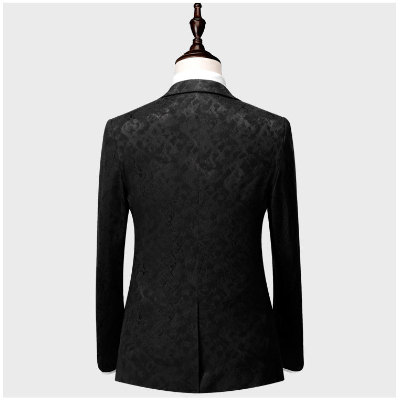 Bedruckter 3-teiliger Freizeitanzug für Herren, Smart &amp; Slim Fit, 2 Knöpfe, Kleid | 3002-991