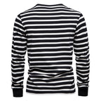 Herren Langarm Slim Fit Casual Gestreiftes Sweatshirt | TS293 