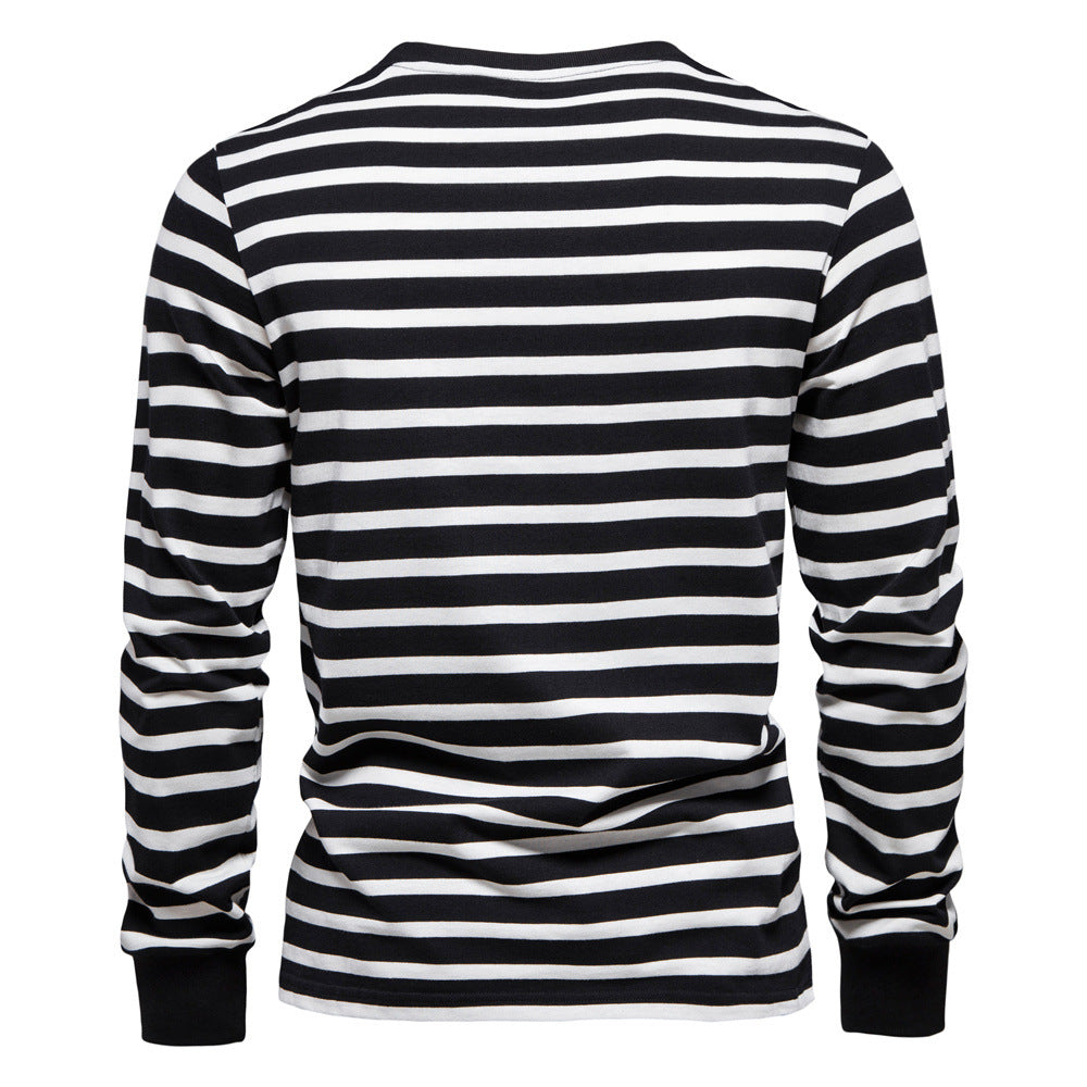 Herren Langarm Slim Fit Casual Gestreiftes Sweatshirt | TS293 