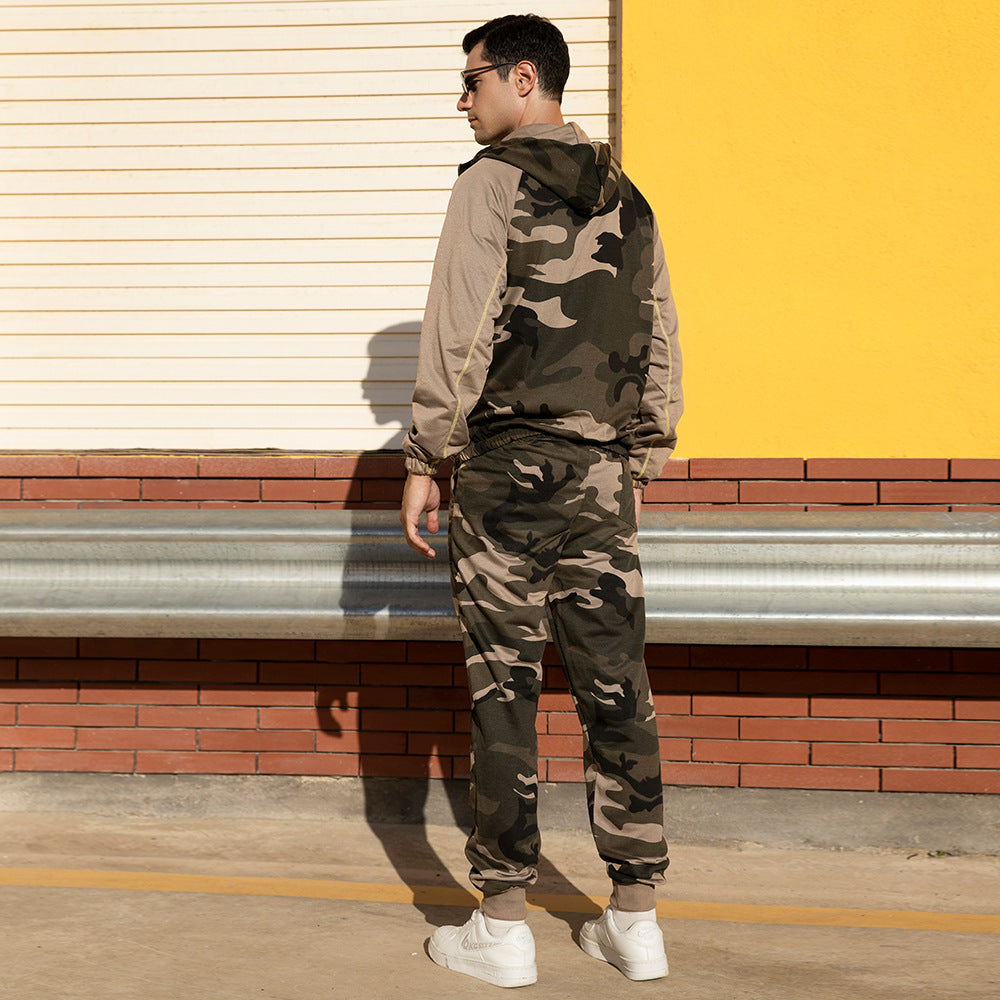 Ensemble de camouflage militaire à capuche et pantalon pour homme Smart Fit | TZ57