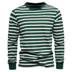 Herren Langarm Slim Fit Casual Gestreiftes Sweatshirt | TS293 