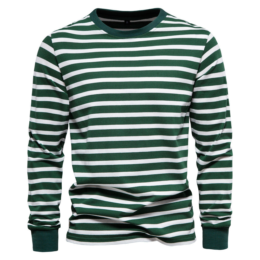 Herren Langarm Slim Fit Casual Gestreiftes Sweatshirt | TS293 