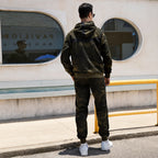 Herren Army Camouflage Jogging Trainingsanzug mit Kapuze Einfarbig Sweatsuits Frühling Herbst | TZ105