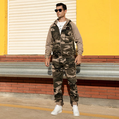 Ensemble de camouflage militaire à capuche et pantalon pour homme Smart Fit | TZ57