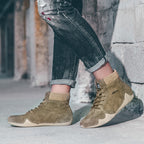 Herren Handgenähte Casual Schnürstiefeletten Fahrschuhe-20303