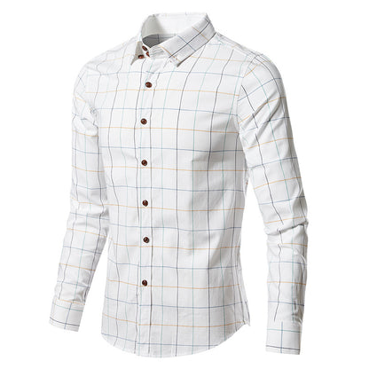 Slim-Fit Langarmhemd aus kariertem Twill für Herren
