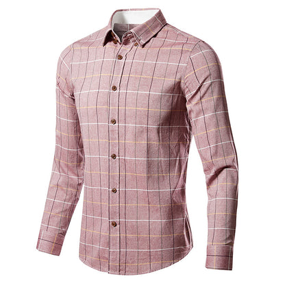 Slim-Fit Langarmhemd aus kariertem Twill für Herren