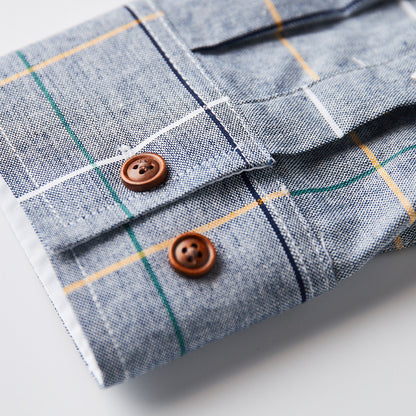 Slim-Fit Langarmhemd aus kariertem Twill für Herren