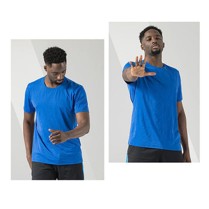 Men's T Shirt Tagless Quick Dry Spandex Athletic Running Shirts Crewneck Gym Wokout Fitness Performance Tee Under Shirt | 2207