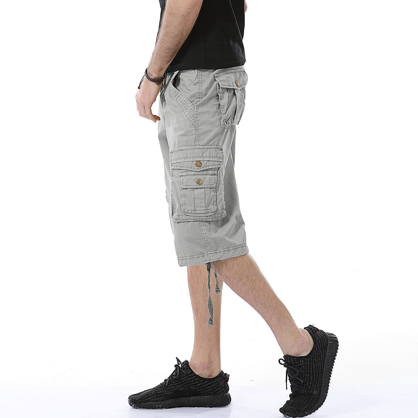 Short cargo polyvalent en sergé multi-poches pour homme - A082