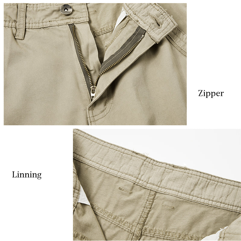 D Grey Herren Premium Relaxed Fit Straight Leg Cargohose mit mehreren Taschen | YH1207