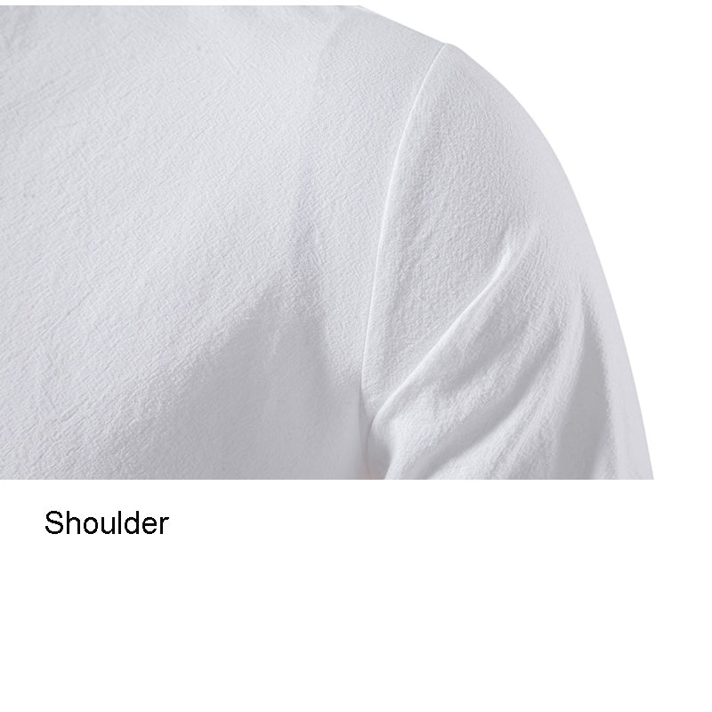 Herren V-Ausschnitt Kordelzug Baumwolle Leinen Henley Shirt Langarm Hippie Casual Beach T Shirts | A275