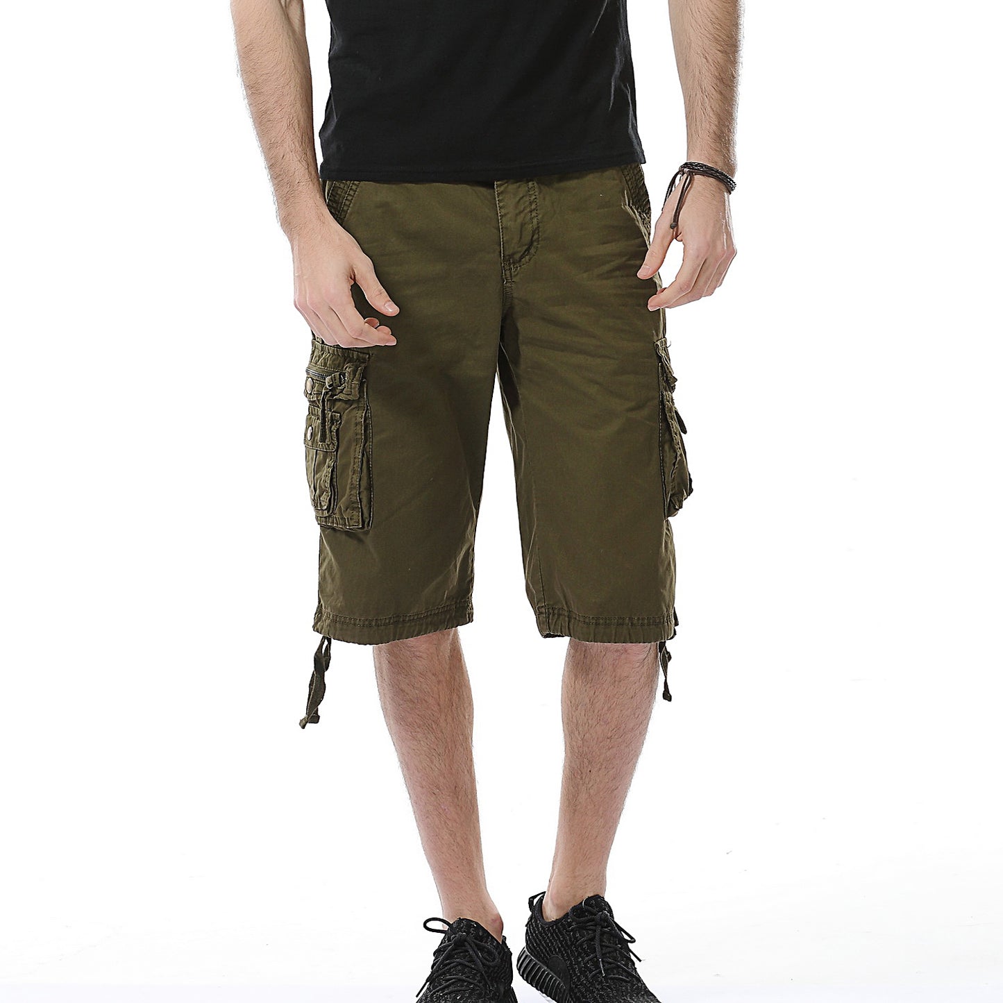 Short cargo polyvalent en sergé multi-poches pour homme - A082