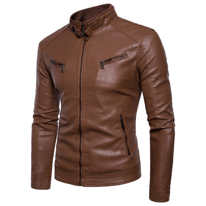 Veste en similicuir de qualité supérieure pour homme, coupe slim, élégante | JK12