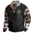 Herren Cowboy-Sweatshirt mit Stehkragen | 51MA 