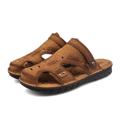 Men's Summer Breathable Casual Leather Sandals | 7101