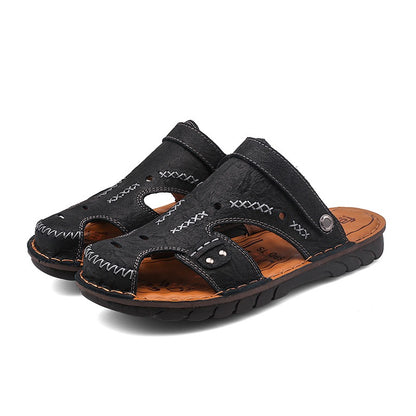 Men's Summer Breathable Casual Leather Sandals | 7101