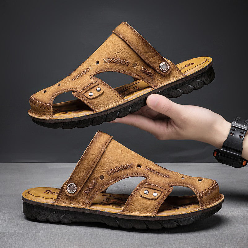 Men's Summer Breathable Casual Leather Sandals | 7101