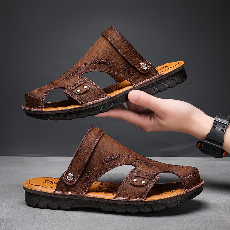 Men's Summer Breathable Casual Leather Sandals | 7101