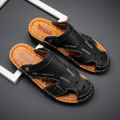 Men's Summer Breathable Casual Leather Sandals | 7101