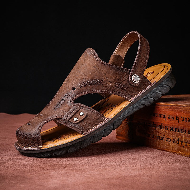 Men's Summer Breathable Casual Leather Sandals | 7101