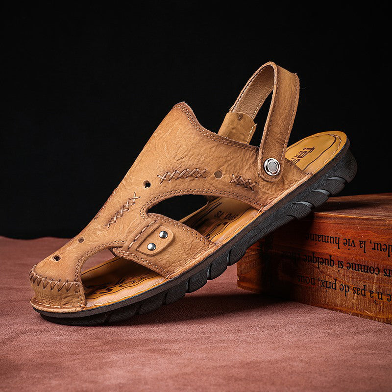 Men's Summer Breathable Casual Leather Sandals | 7101