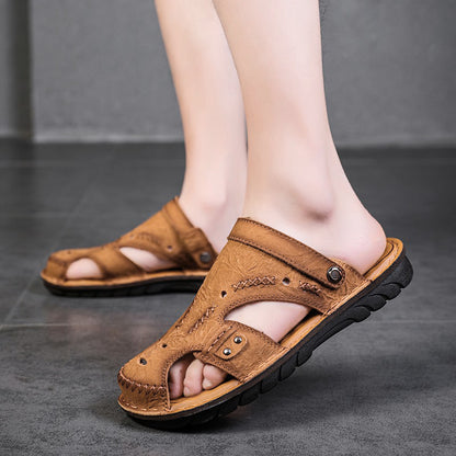 Men's Summer Breathable Casual Leather Sandals | 7101