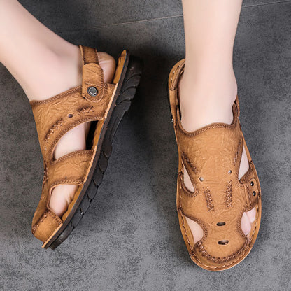 Men's Summer Breathable Casual Leather Sandals | 7101