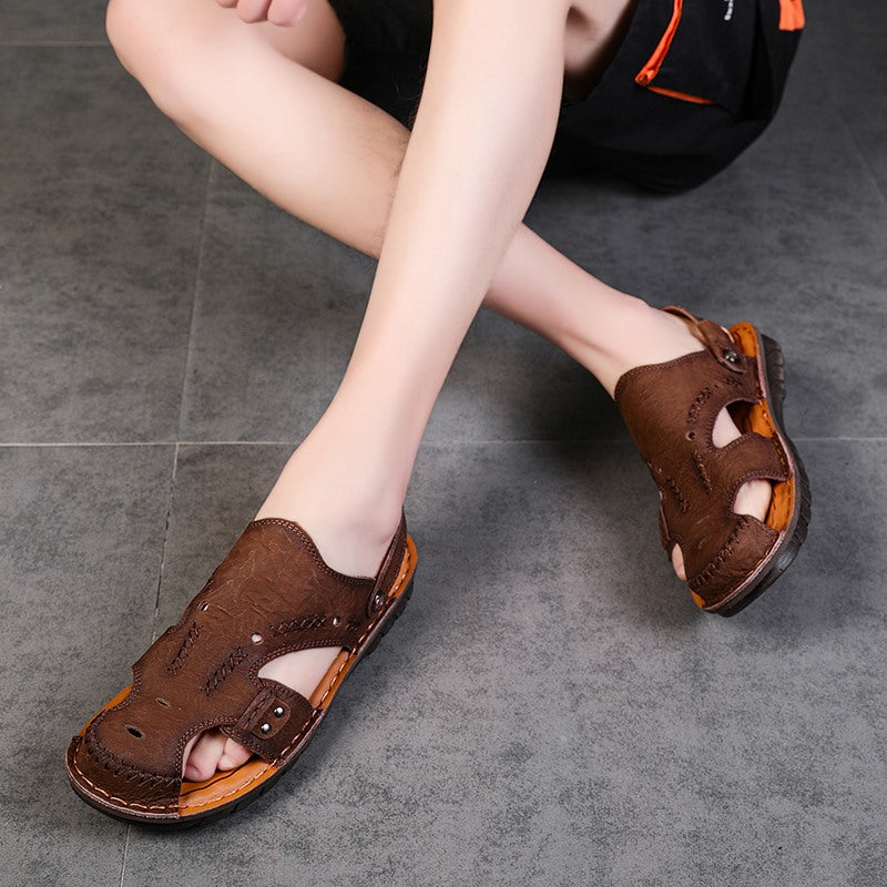 Men's Summer Breathable Casual Leather Sandals | 7101