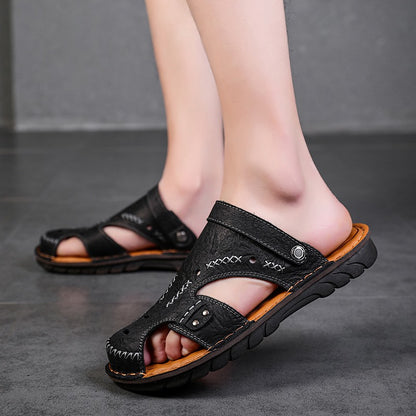 Men's Summer Breathable Casual Leather Sandals | 7101