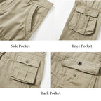 D Grey Herren Premium Relaxed Fit Straight Leg Cargohose mit mehreren Taschen | YH1207