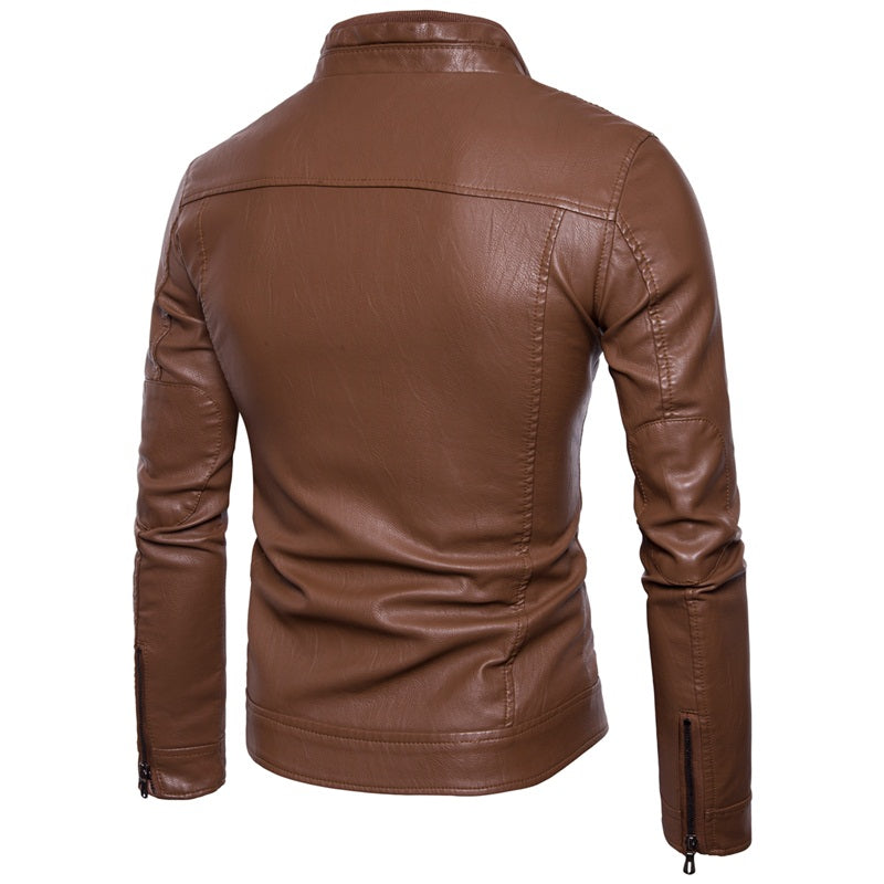 Veste en similicuir de qualité supérieure pour homme, coupe slim, élégante | JK12