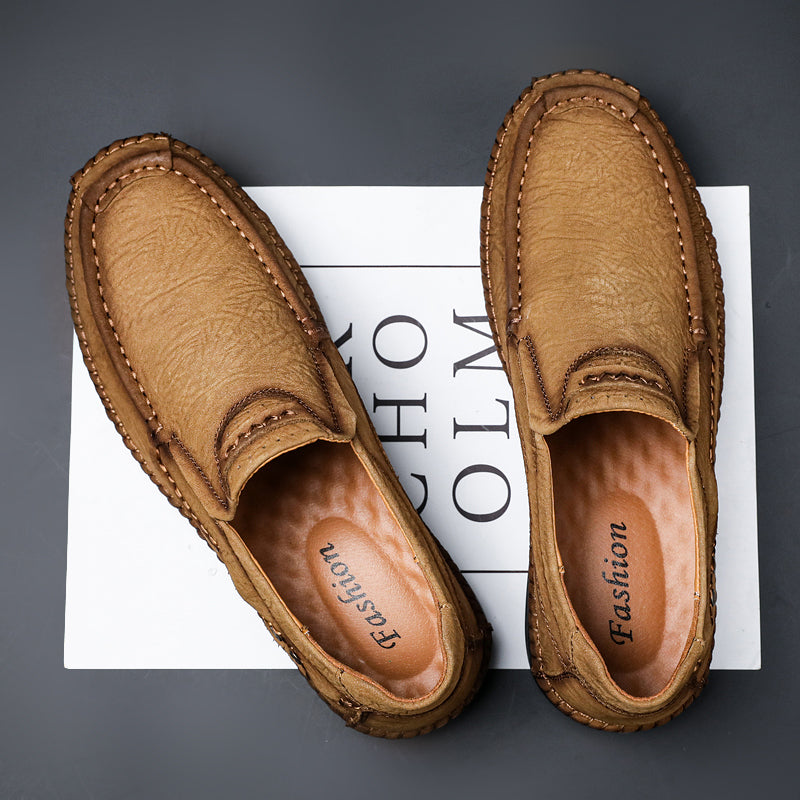 Mocassini in pelle da uomo, scarpe con tacco, slip on, mocassini | 88138 