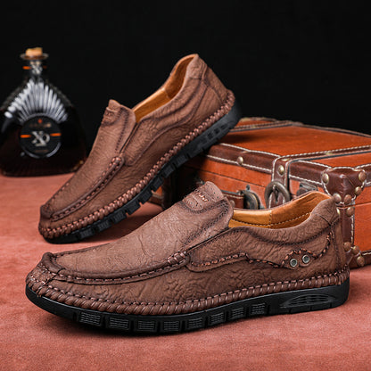 Mocassini in pelle da uomo, scarpe con tacco, slip on, mocassini | 88138 