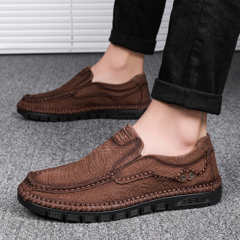 Mocassini in pelle da uomo, scarpe con tacco, slip on, mocassini | 88138 