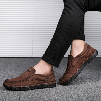 Mocassini in pelle da uomo, scarpe con tacco, slip on, mocassini | 88138 