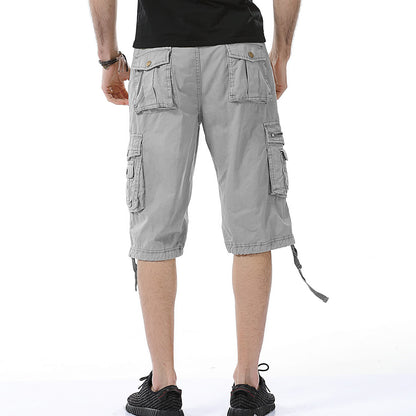 Short cargo polyvalent en sergé multi-poches pour homme - A082