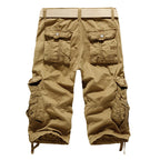 Herren Cargo-Shorts unter dem Knie, mehrere Taschen, 3/4-Capri-Shorts, lang, 5820