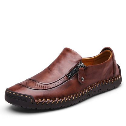 Scarpe casual da guida da uomo, mocassini con cerniera, slip-on -5709