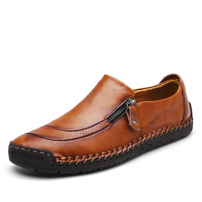 Scarpe casual da guida da uomo, mocassini con cerniera, slip-on -5709