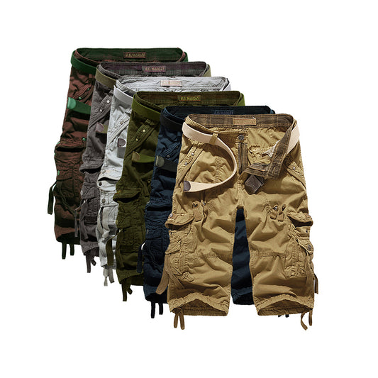 Pantaloncini cargo da uomo sotto il ginocchio con tasche multiple, pantaloncini lunghi Capri 3/4-5820