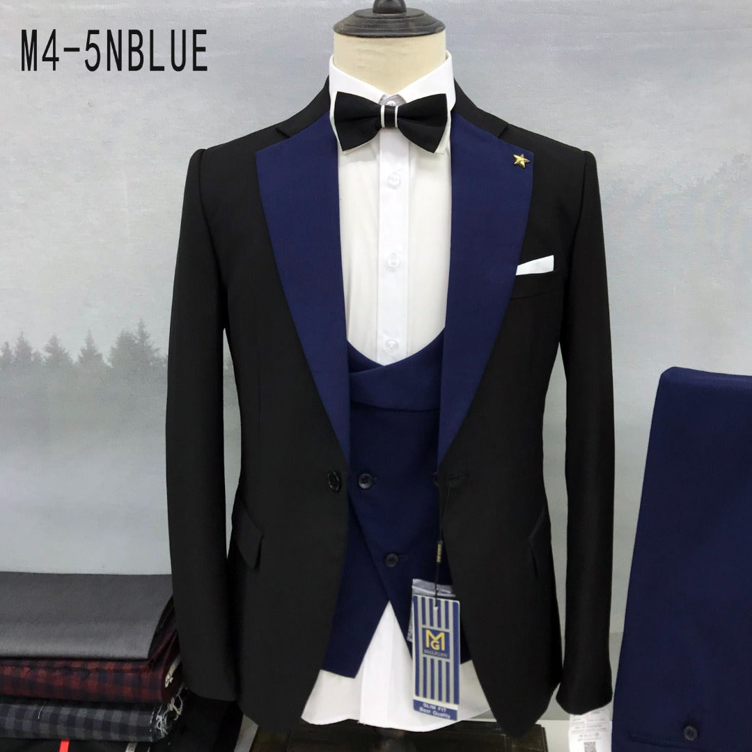 Completo da uomo Dual Shade Premium Tuxedo 3 pezzi Smart Fit Dress - M4