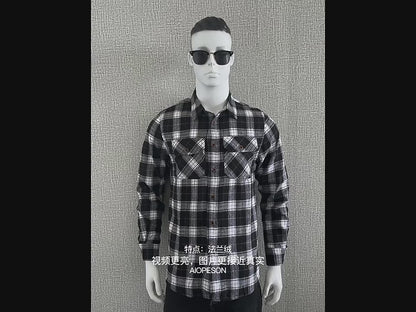 Men's Long Sleeves Collard Checked Shirts | CS80