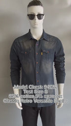 Herren Slim Fit Smart Casual Langarm Jeanshemd | AX-6003 