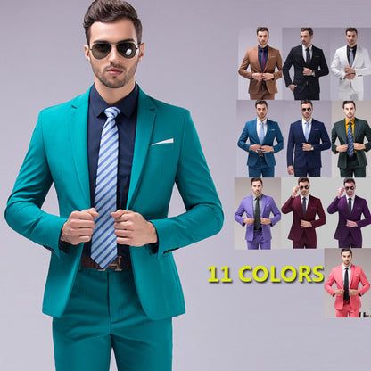 Men’s Premium Quality 2 Pieces Suit  Smart Fit Prom Suits Work Wedding Casual Parties Business Tuxedo Blazer and Pants Trouser Set - X16